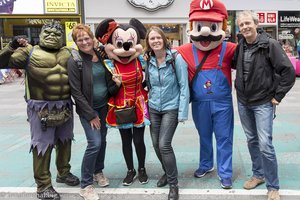 Comicfiguren am Times Square von New York