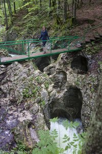 Eine Brücke über die Mostnica Schlucht