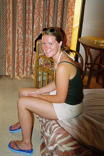 Anne im Zimmer vom Oasis las Morlas auf Kuba