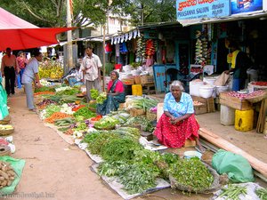 Kräuter und Gemüse auf dem Markt von Bandarawela