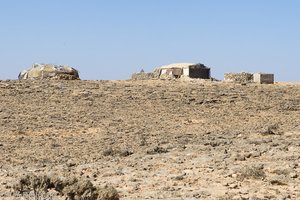 Wohnhäuser in der flachen Gipfelregion des Jabal Samhan im Oman