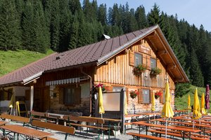 Bergwirtschaft Bärgunthütte auf der Tour Großer Widderstein