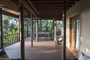 die Terrasse bei der Ndiza Lodge in St. Lucia