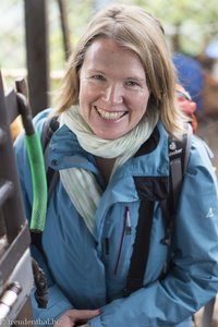 Anne bei der Verladestation am Goldenen Felsen