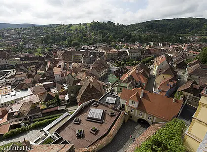 Ausblick vom Stundturm über Schässburg