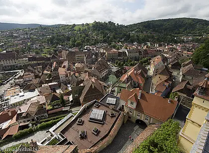 Ausblick vom Stundturm über Schässburg