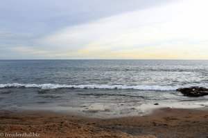 Blick Richtung Gran Canaria und einer Staubwolke aus der Sahara.