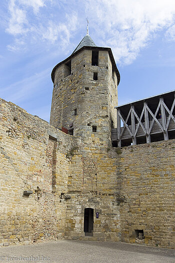 Eckturm im Château Comtal innerhalb von Carcassonne