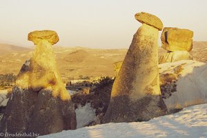 Sonnenuntergang bei den Drei Grazien in Kappadokien