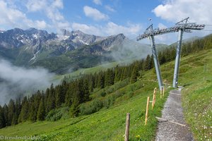 Wanderweg unterhalb der Fellhorn Station Schlappoldsee