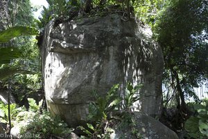 Felsblock vor dem Monsaui Dueno del viento - Tayrona Nationalpark