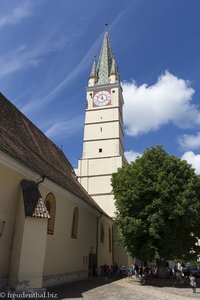 Der schiefe Trompeterturm von Medias