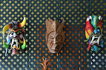 Boruca Masken bei der Yabá Chiguí Lodge