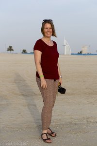 Anne und das Burj al Arab im Hintergrund