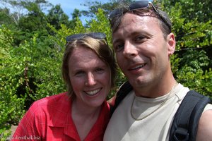 Annette und Lars auf dem (fast) höchsten Punkt von La Digue