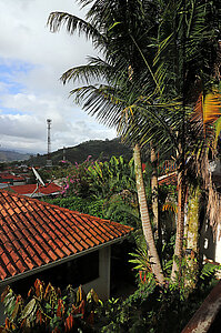 Aussicht auf das Valle de Orosí aus unserer Lodge