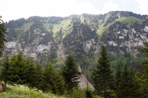 Ausblick vom Berggasthaus Plattenbödeli zum Hohen Kasten
