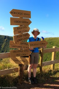 Wegweiser auf Faial nach Waldshut