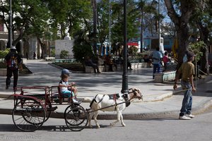 Ziegengespann um den Parque Cespedes in Bayamo