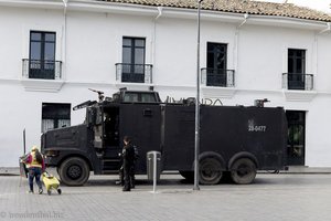 Morgen nach der Demo: Wasserwerfer in Popayán.