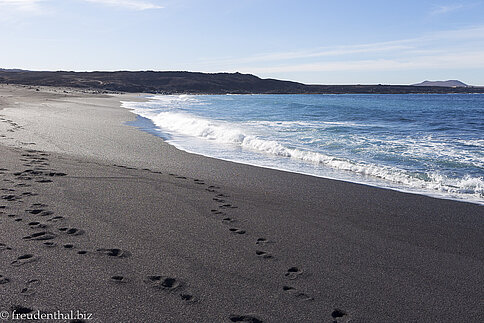 Die schwarze Playa de Janubio auf Lanzarote