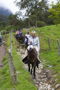 Ein Granjero de caballo im Valle del Cocora.