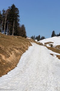 Winterwanderweg auf den Tanzboden in der Schweiz