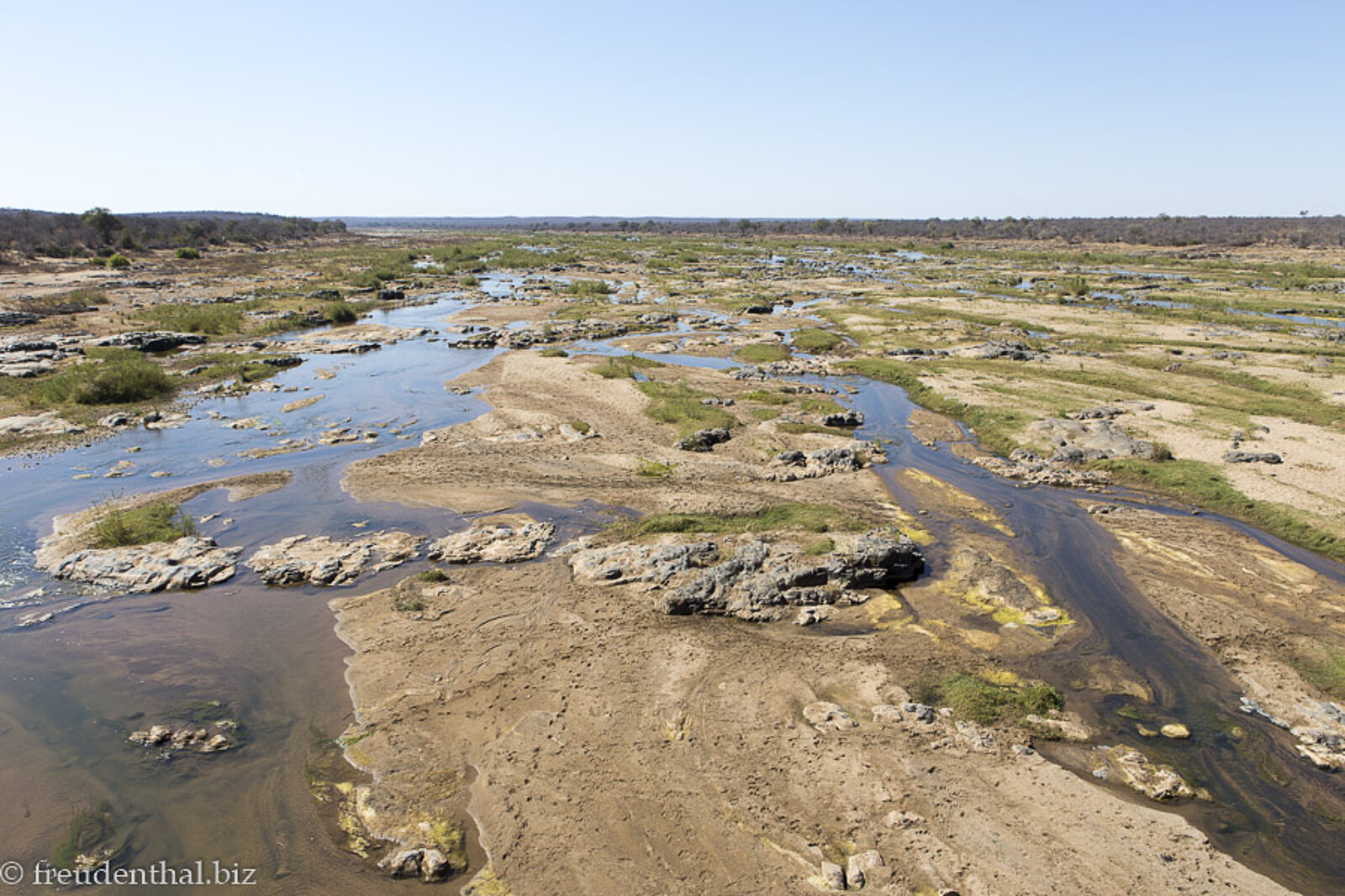 Blick über den Olifants Fluss im Kruger Nationalpark in Südafrika