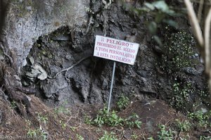 Gefährliche Wasserstollen, auch im Barranco de la Madera