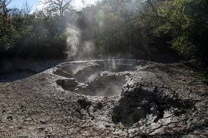 Dampfende Schlammtümpel im Nationalpark