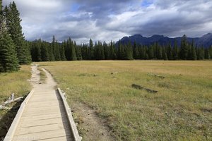 befestigter Abschnitt auf dem Hoodoos-Trail in Banff