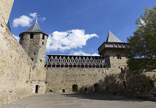 Innenhof vom Château Comtal in Carcassonne