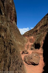 in Fels geschlagene Wege bei Lalibela