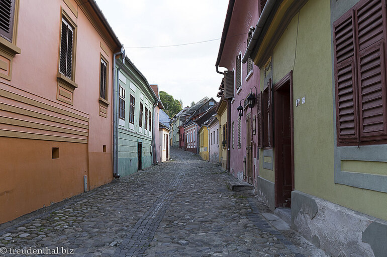 In den abendlichen Gassen von Sighisoara