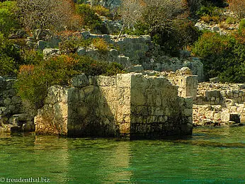 Versunkene Stadt Dolikhiste bei der Insel Kekova