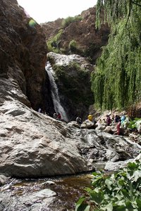 Hoher Atlas und der Asgaour-Wasserfall mit dem Ourika