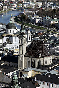 Blick von der Festung auf die Salzburger Altstadt und die Salzach