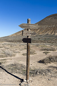 Beschilderung auf der Insel La Graciosa