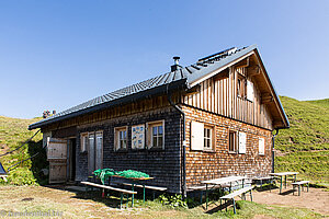 Hütte auf dem Hochalppass