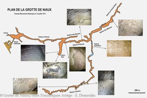 Übersichtsplan zur Grotte de Niaux