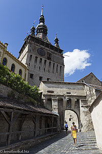 Mittelalterliches Pflaster hinauf zur Altstadt von Sighisoara