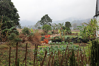Bauernhof am Quây‑Sơn-Fluss in Vietnam