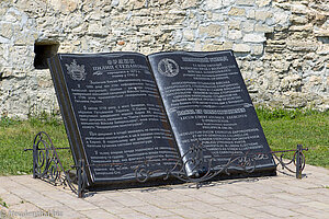 Infotafel bei der Festung Bendery in Transnistrien