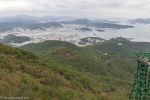 Blick auf die Seilbahn von Tongyeong
