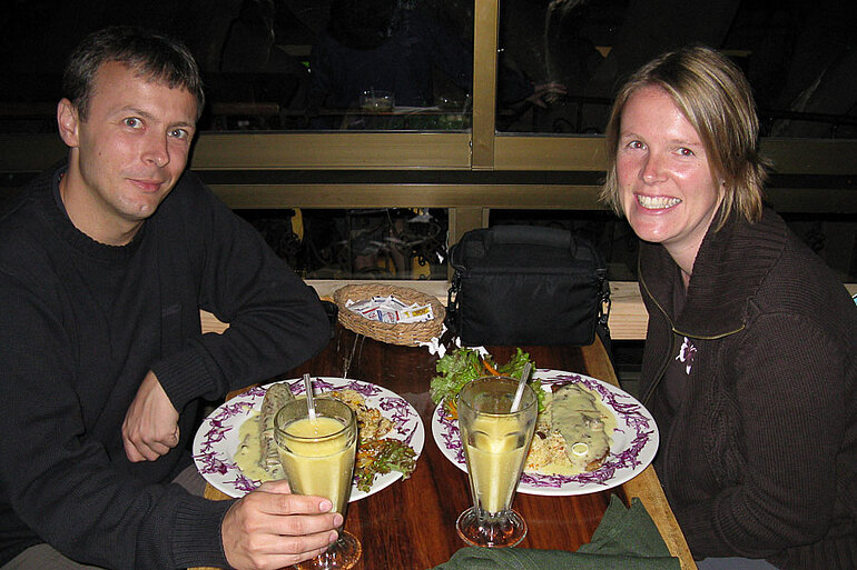 Abendessen im Tree-House von Santa Elena
