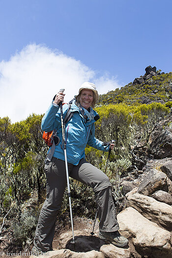 Anne - nicht ganz auf dem Gipfel des Piton des Neiges
