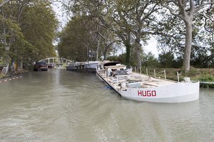 der Hugo hängt ganz schön schief am Canal du Midi