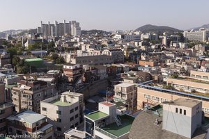 Ein Blick über den Stadtteil Hongdae 