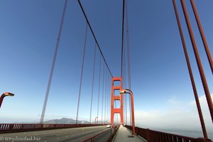 auf der Golden Gate Bridge und traumhaftes Wetter