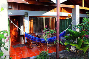 Eine Hängematte in der Lodge bei La Fortuna